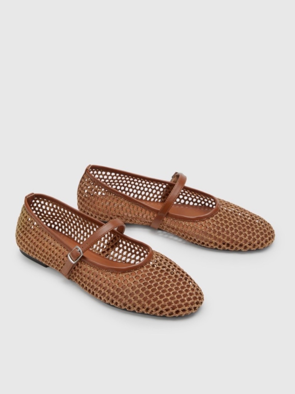 Cider Tan Woven Mary Jane Flats with Adjustable Strap - Picture 2 of 5